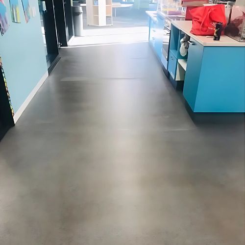 After commercial floor cleaning